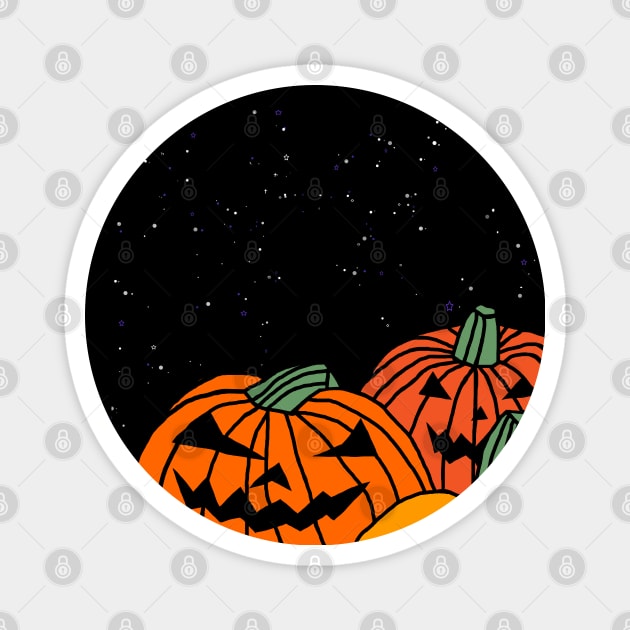 Spooky Pumpkins Late Night Halloween Horror Magnet by ellenhenryart